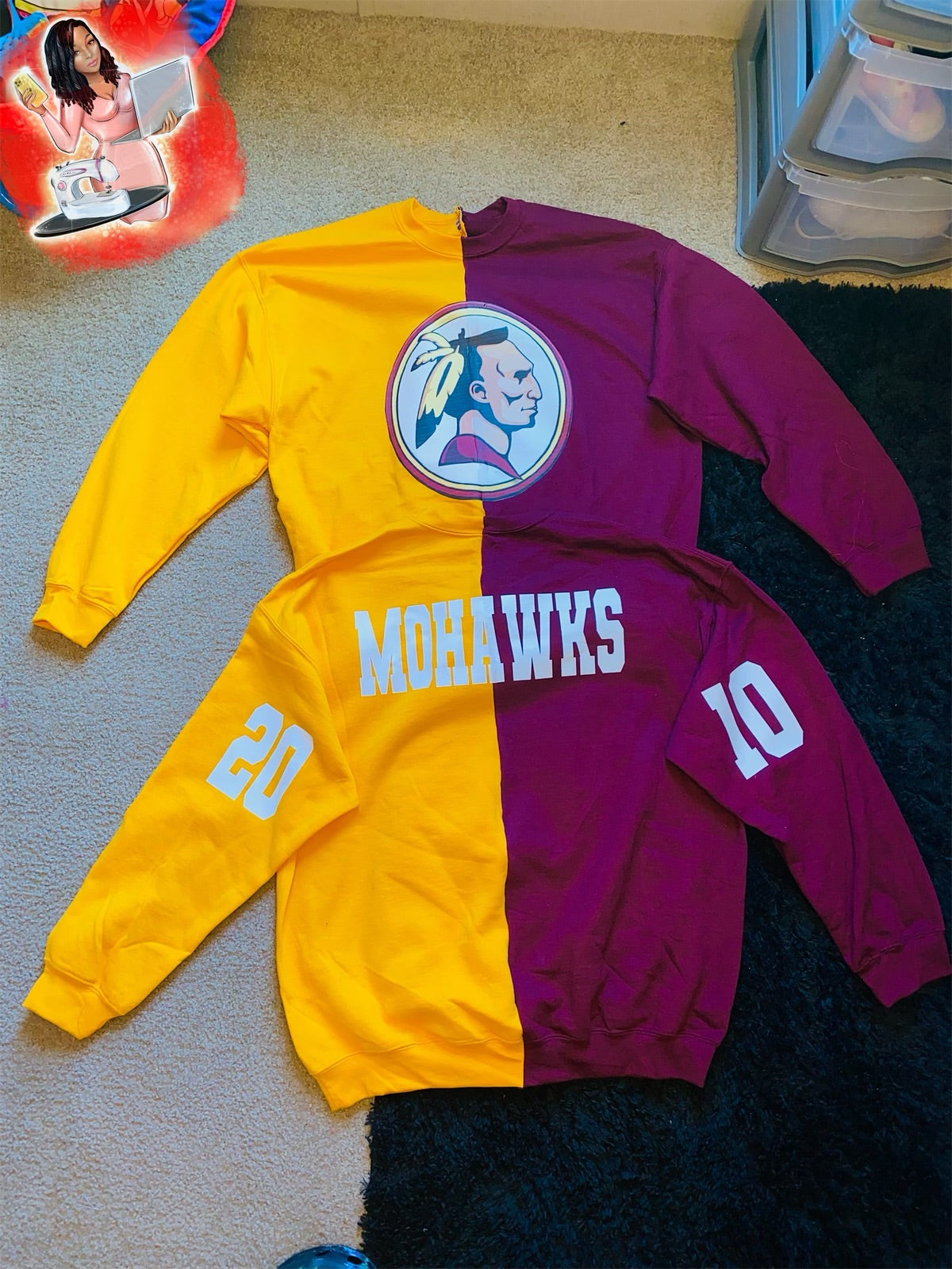 Split sweatshirts